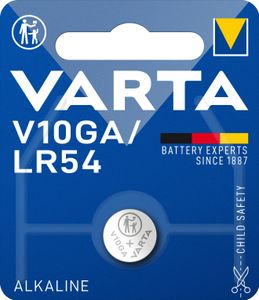 Varta Knoopcel LR54 1.5 V 1 stuk(s) 70 mAh Alkaline ALKALINE Spec. V10GA/LR54 Bli2