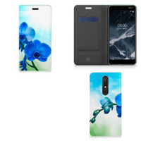 Nokia 5.1 (2018) Smart Cover Orchidee Blauw - Cadeau voor je Moeder - thumbnail