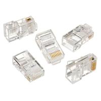Gembird LC-8P8C-001/10 RJ-45 transparante kabelconnector - kabelconnector (RJ-45, transparant, goud, polyzak)