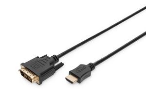 Digitus AK-330300-020-S HDMI-kabel HDMI / DVI Adapterkabel HDMI-A-stekker, DVI-D 18+1-polige stekker 2.00 m Zwart Schroefbaar