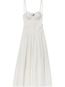 Proenza Schouler robe-bustier mi-longue plissée - Blanc