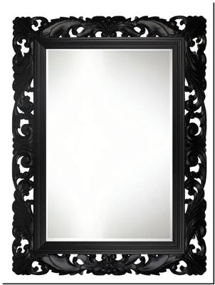 Decoratieve Handgestoken spiegel Fender Zwart Decoratieve Handgestoken spiegel Fender Zwart