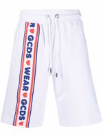 GCDS short de sport à bande logo - Blanc