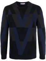 Valentino Garavani pull en maille intarsia - Noir