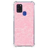 Samsung Galaxy A21s Case White Flowers