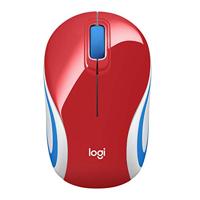 Logitech M187 Draadloze mini Muis, 2.4GHz USB dongle, 1000 DPI Optische Tracking, 3 Knoppen, PC/Mac/Laptop - Rood