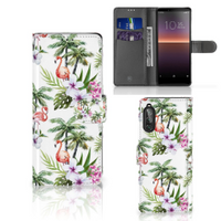 Sony Xperia 10 II Telefoonhoesje met Pasjes Flamingo Palms