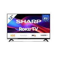 SHARP 32GD2225E - 32 inch televisie (81 cm) HD Ready Roku TV - Multimedia Streaming LED Smart TV zonder frame (HDR10, AV1-Codec, 3 HDMI, Receiver, WLAN) - Netflix, Prime, Disney+, Apple TV