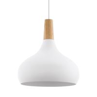 Eglo Moderne hanglamp Sabinar 28cm wit met houtbruin 96982