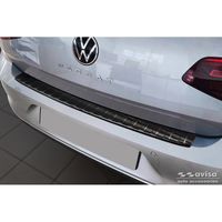 Zwart RVS Bumper beschermer passend voor Volkswagen Passat Sedan 2014-2019 & FL 2019- 'Ribs' AV245092 - thumbnail