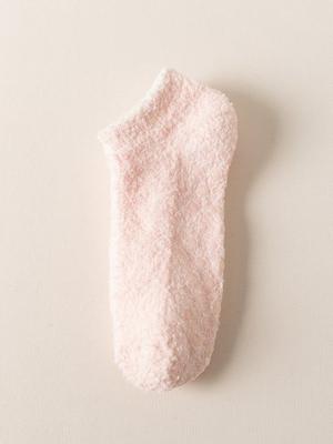 1pair Women Warmth Coral Velvet Silicone Anti-skid Floor Socks