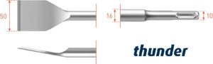 Rotec SDS+ Spadebeitel Thunder (dun) gebogen 50x250mm - 2150216 - 215.0216