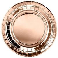 12x Rosegouden feest borden 22 cm - Feestbordjes