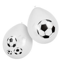 Boland 6x Voetbal ballonnen -  ca. 25 cm - Feestversiering en decoraties   - - thumbnail