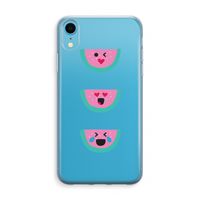 Smiley watermeloen: iPhone XR Transparant Hoesje - thumbnail