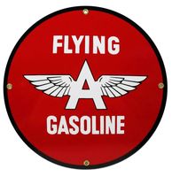 Flying A Gasoline Logo Emaille Bord 12" / 30 cm - thumbnail