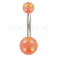 Navelpiercing acryl parelmoer oranje