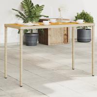 Tuintafel met acaciahouten blad 115x54x74 cm poly rattan beige - thumbnail