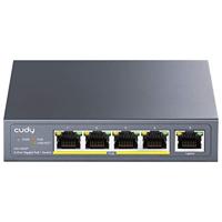 Cudy GS1005P Gigabit Ethernet Switch 5 Poe+ 60W poorten, 4 poorten 10/100/1000 Mbps Poe+, Switch Unmanaged, geen extra voeding, 802.3af/at