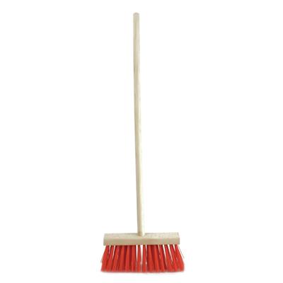 Kinderbezem voor buiten tegels - rood/hout - met steel 78 cm - Tuingereedschap Kinderbezem voor buiten tegels - rood/hout - met steel 78 cm - Tuingereedschap