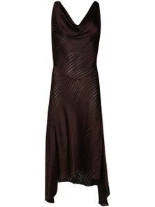 RTA wave-print cowl-neck midi dress - Marron