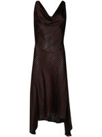 RTA wave-print cowl-neck midi dress - Marron - thumbnail