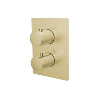 Inbouw Douchekraan 3-Weg Herzbach Design IX Thermostatisch PVD-Coating Messing Goud - thumbnail