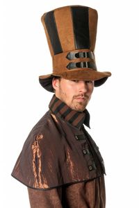 Hoed steampunk XL bruin/zwart