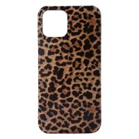 Shop4 - iPhone 12 mini Hoesje - Back Case Luipaard Bruin