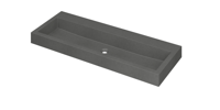 INK® Momento wastafel quartz zonder kraangat 120 x 9 x 45 cm, quartz grijs