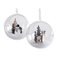 DIY open kerstballen - 2x stuks - transparant - 8 cm