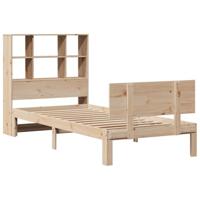 vidaXL Bed met boekenkast zonder matras massief grenenhout 100x200 cm, bed, slaapkamermeubel, bed met opbergruimte, eenpersoonsbed, houten bed