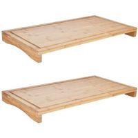 2x Houten bamboe snijplanken 4,3 x 28 x 54 cm