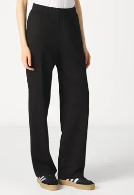 Summer wide pants dames - Loungewear broek - Katoenen lange pyjamabroek dames - XS - Zwart - XS - XS - XS