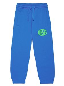 Diesel Kids pantalon de jogging en coton à logo imprimé - Bleu