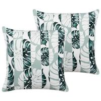 Beliani-TERMINI-Tuinkussen set van 2-Groen-45 x 45 cm-Polyester - thumbnail