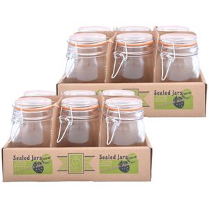 Set van 12x weckpotten/inmaakpotten 230 ml met beugelsluiting