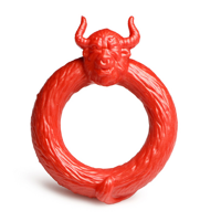 XR Brands Beast Mode - Silicone Cock Ring - Red - thumbnail