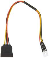 Delock Kabel Power SATA 15-pins stekker > Floppy 4-pins stekker 24 cm, zwart, rood, geel, 24 cm, 3 stuks