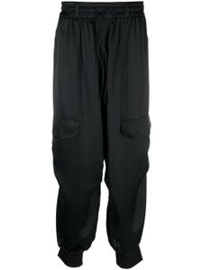 Y-3 high-shine tapered cargo trousers - Noir