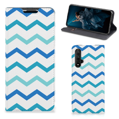 Honor 20 | Huawei Nova 5T Hoesje met Magneet Zigzag Blauw