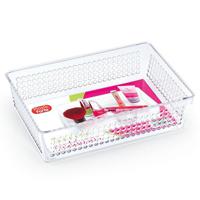 Opberg bakje/mandje/organizer - 24 x 16 cm - transparant - kunststof