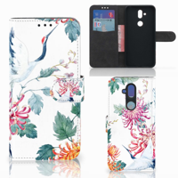 Nokia 8.1 Telefoonhoesje met Pasjes Bird Flowers