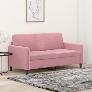 Tweezitsbank 140 cm fluweel roze