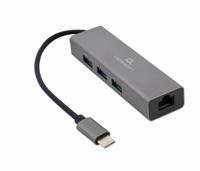 GEMBIRD A-CMU3-LAN-01 USB-C Gigabit netwerkadapter met 3-poorts USB 3.1 hub