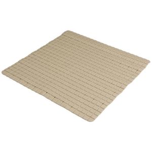 Urban Living Badkamer/douche anti slip mat - rubber - voor op de vloer - beige - 55 x 55 cm   -