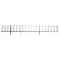 vidaXL Tuinhek met ronde bovenkant 10,2x1,2 m staal zwart