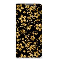 Motorola Edge 30 Pro Smart Cover Gouden Bloemen