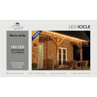 Kerst ijspegelverlichting met timer 180 lampjes warm wit 3,6 m - thumbnail