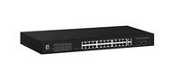 LevelOne GEP-2841 28-Port Web Smart Gigabit PoE Switch, 2 x Uplink SFP, 2 x Uplink RJ45, 24 PoE-uitgangen, 375W PoE Power Budget